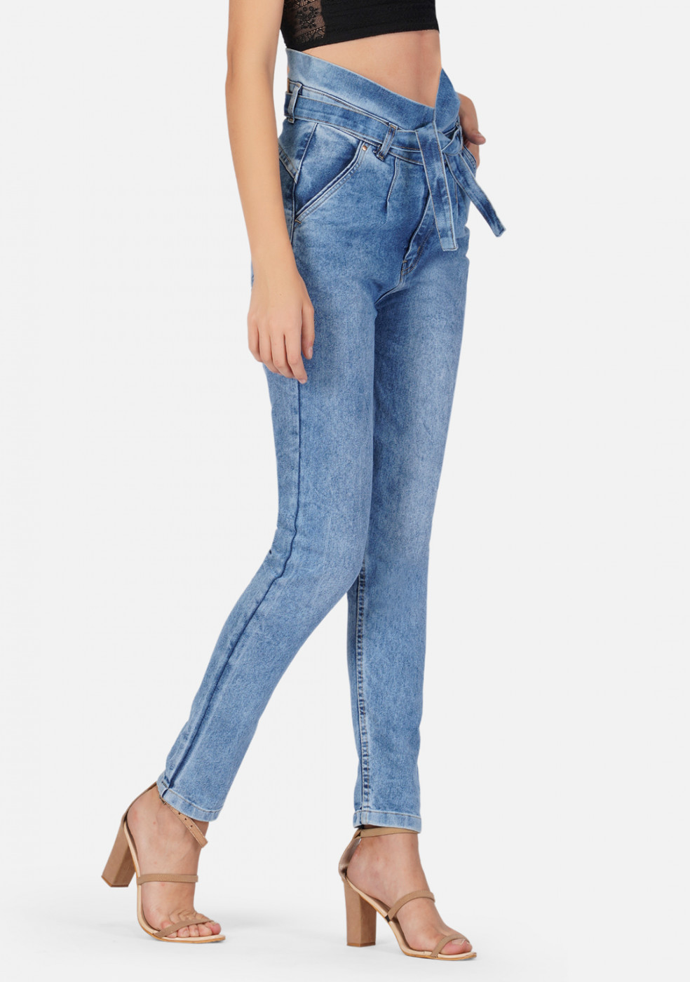 Women Sky Stretchable Cotton Jeans