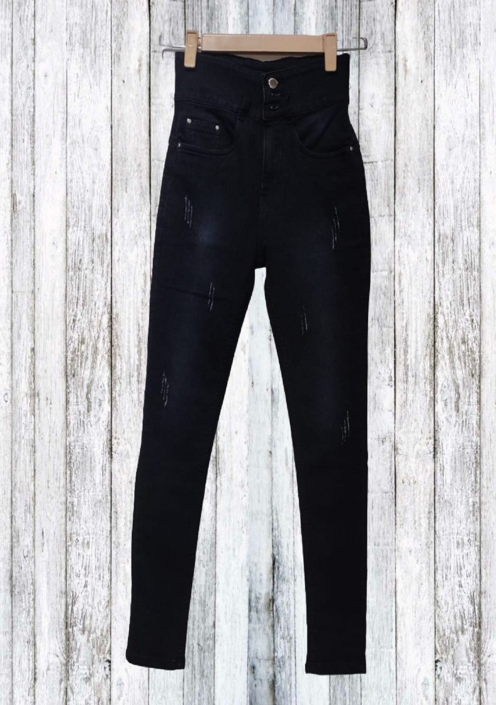 Black Stretchable Cotton Jeans For Women