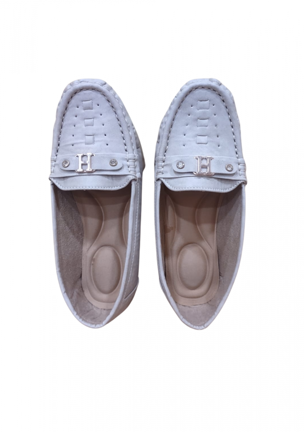 Women Cream Color Loafers