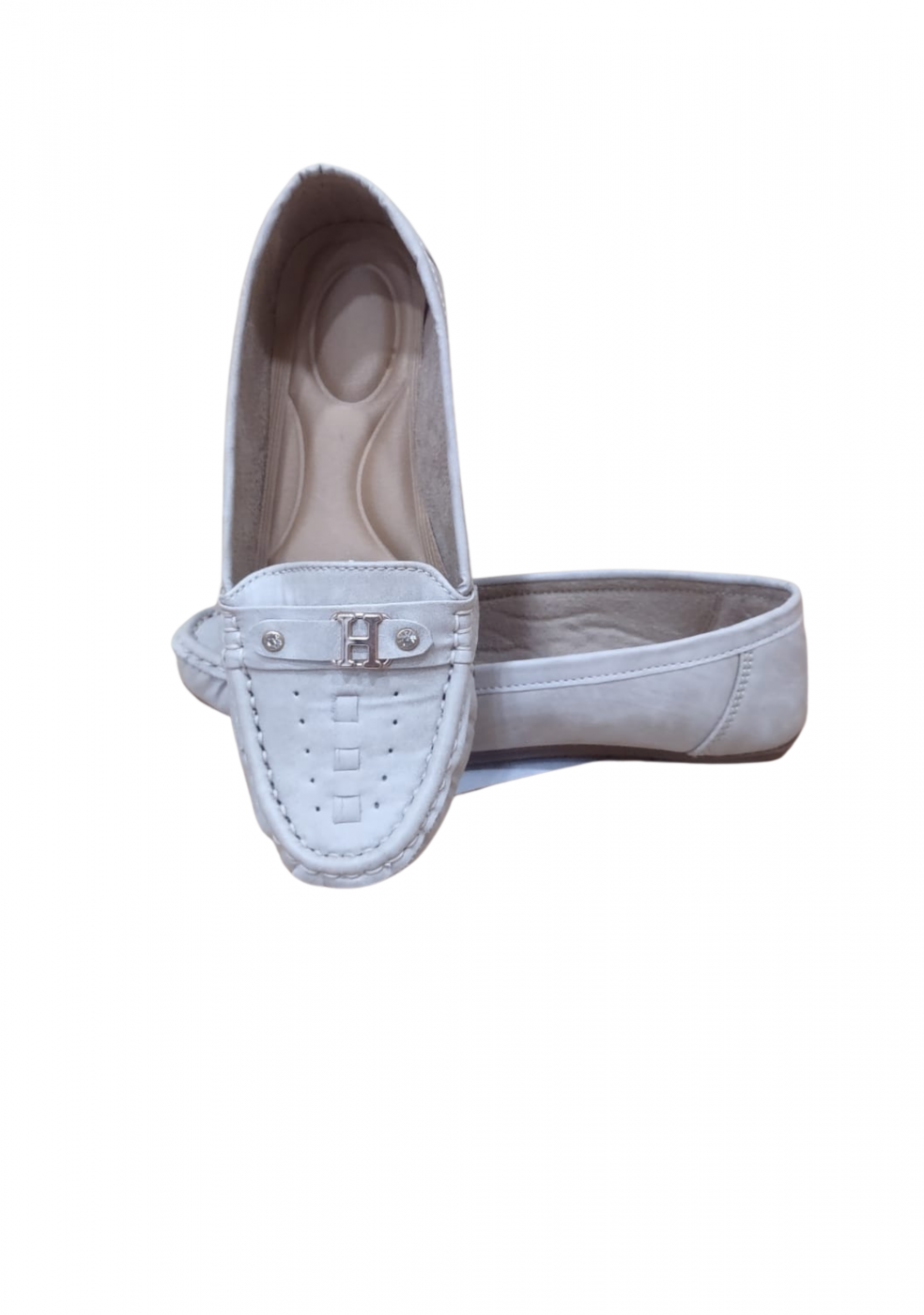 Women Cream Color Loafers