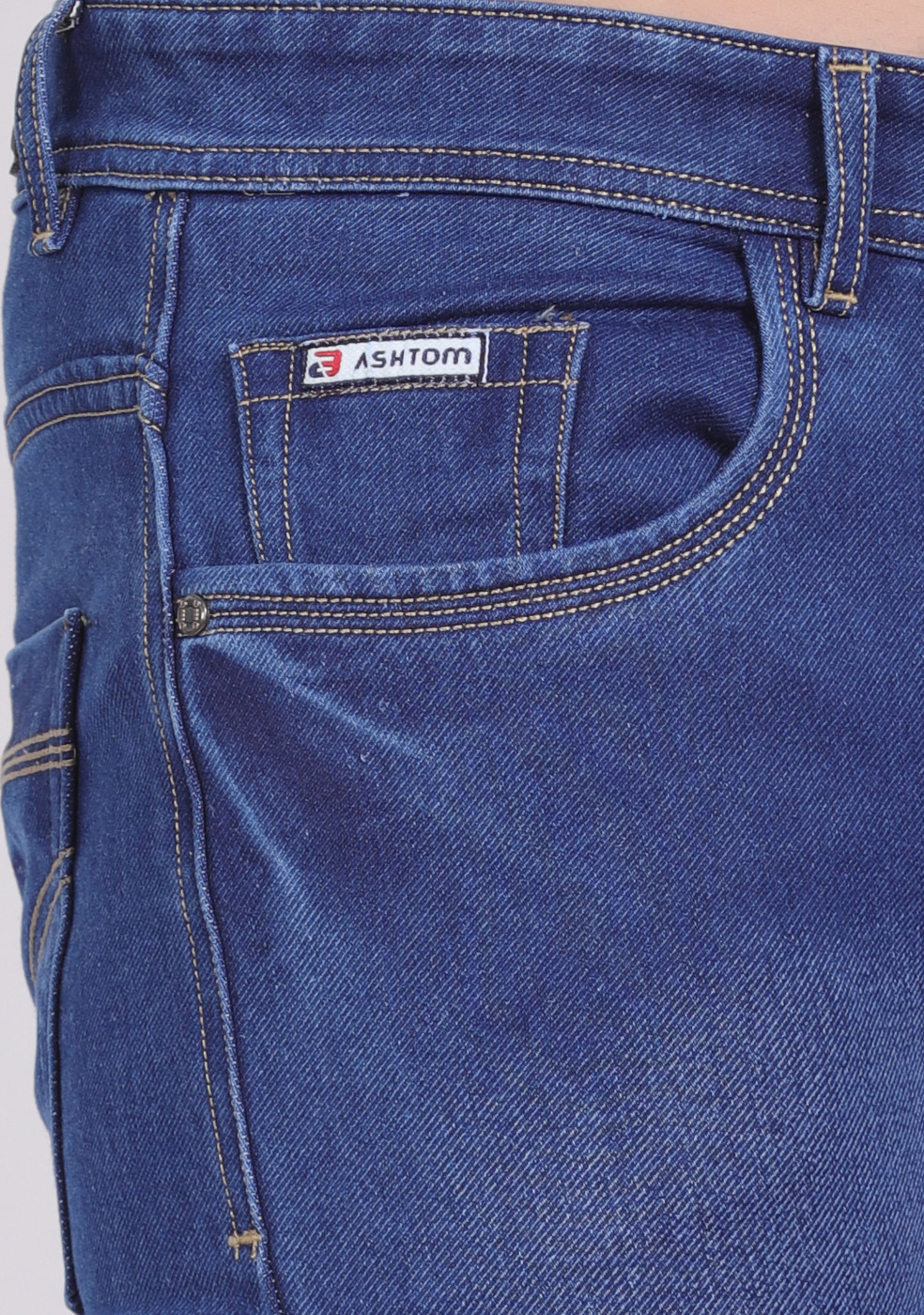 Blue Stretchable Cotton Jeans For Men
