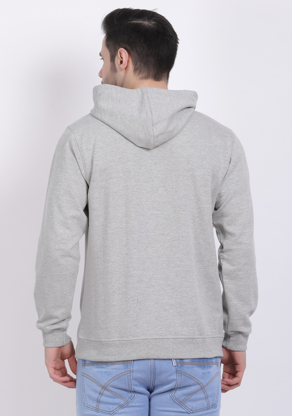 Full Sleeve Gray Zipper Pure Cotton Hoodie For Men