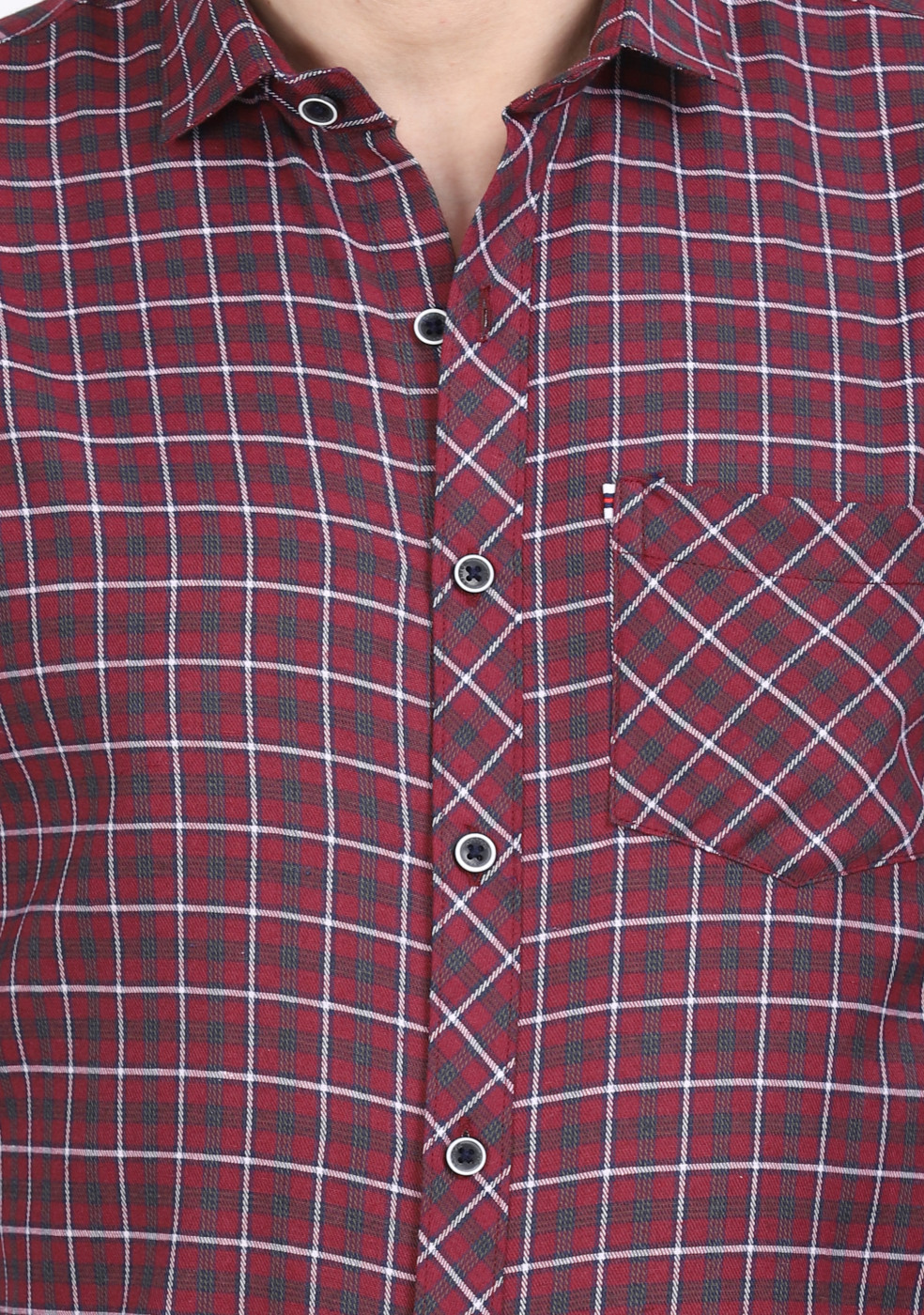 ASHTOM Red White Regular Fit Shirt For Men