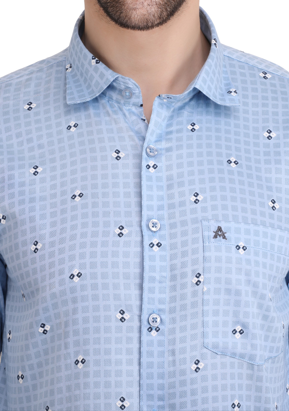 Trendy Cotton Satin Print Shirt For Men