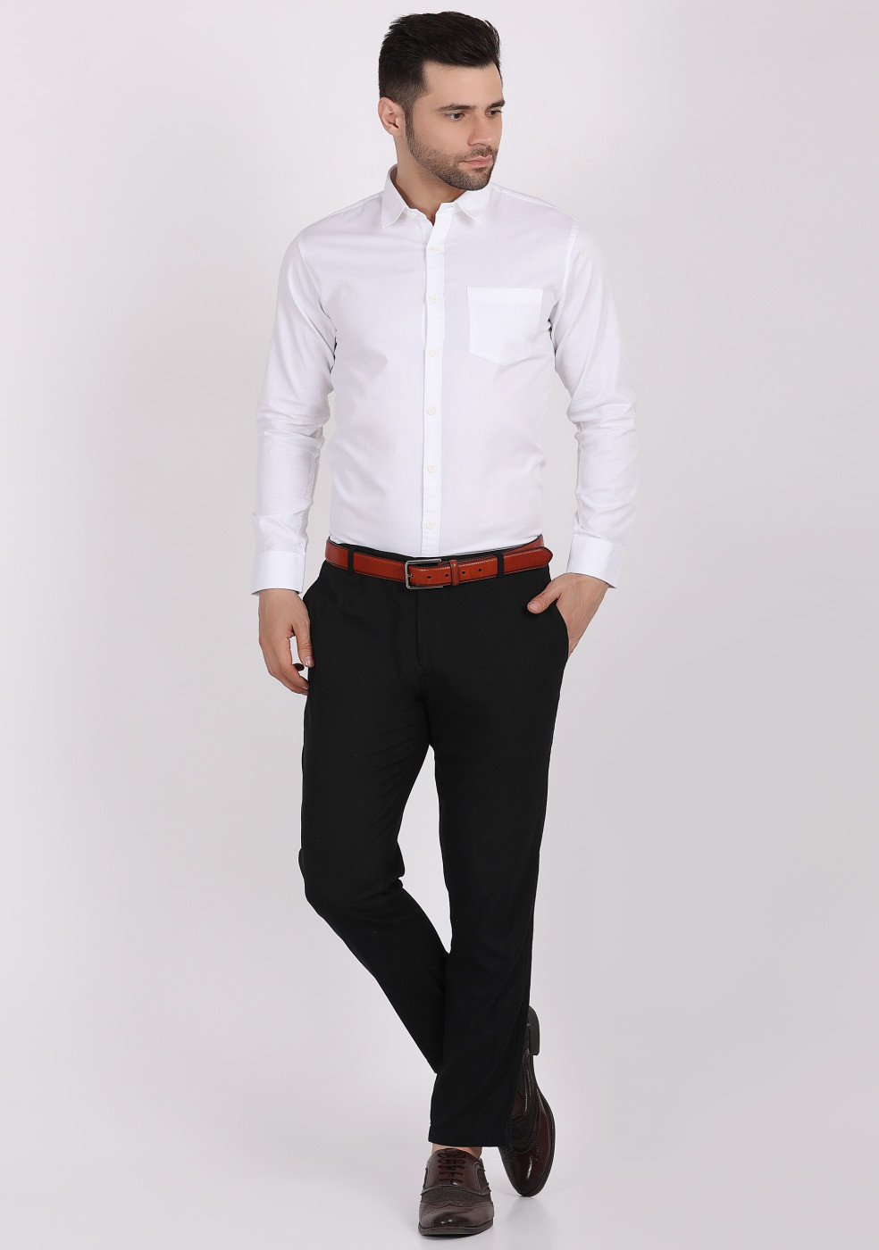 ASHTOM Plain BMW 100% Cotton Shirt For Men