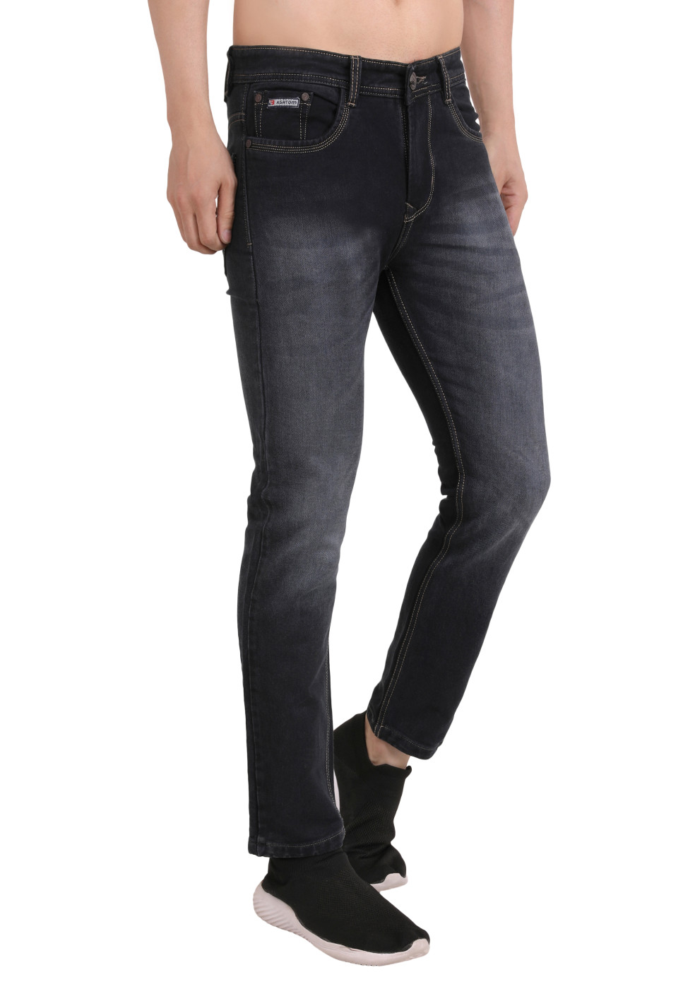 Buy online Denim Regular Fit Jeans For Men
