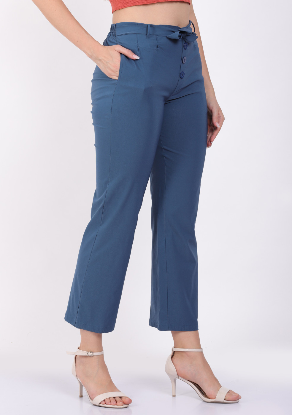 Shop Abienue Olive Cotton Lycra Pants by SOOTI STUDIO at House of Designers  – HOUSE OF DESIGNERS