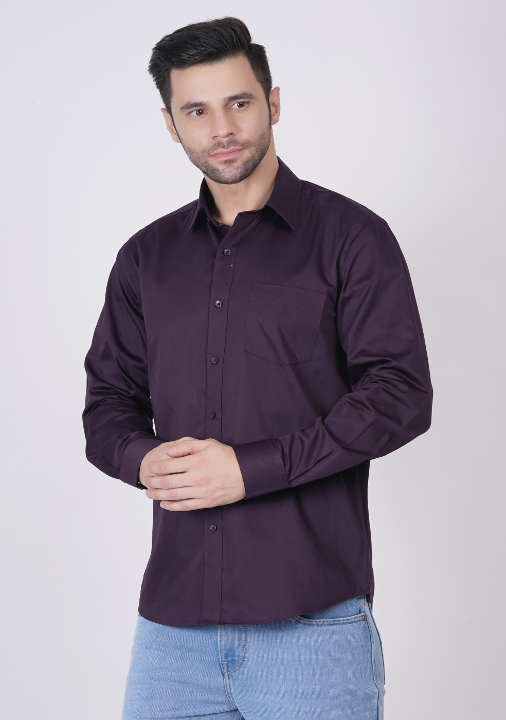 Men Formal Shirt Premium Cotton  Satin Fabric