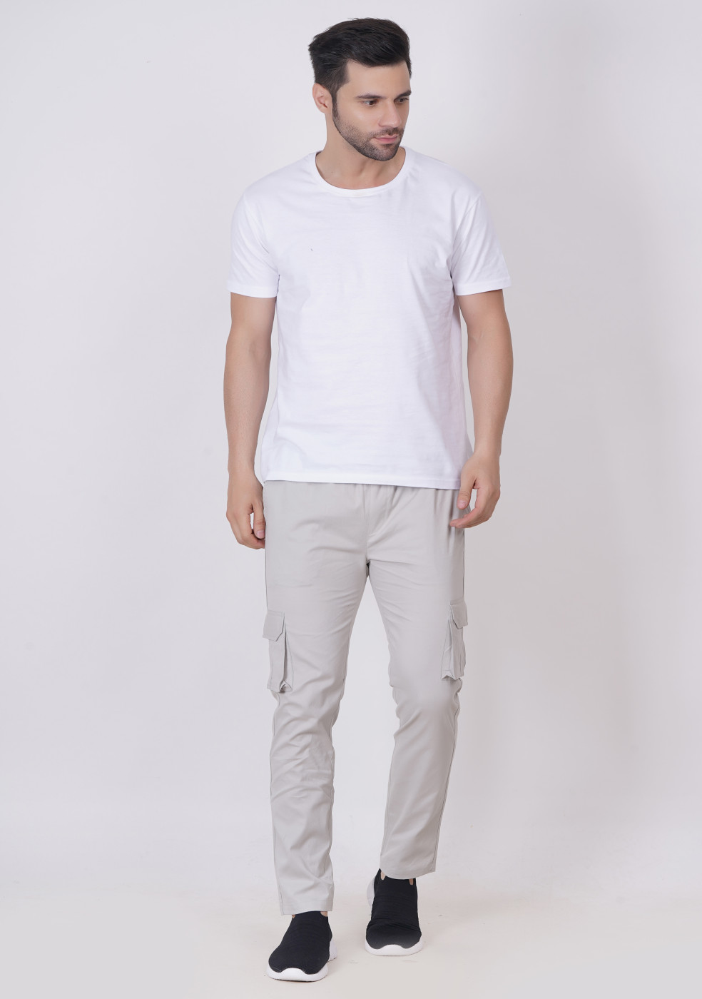 Buy online Mid-Rise Cargo Pants Six Pockets