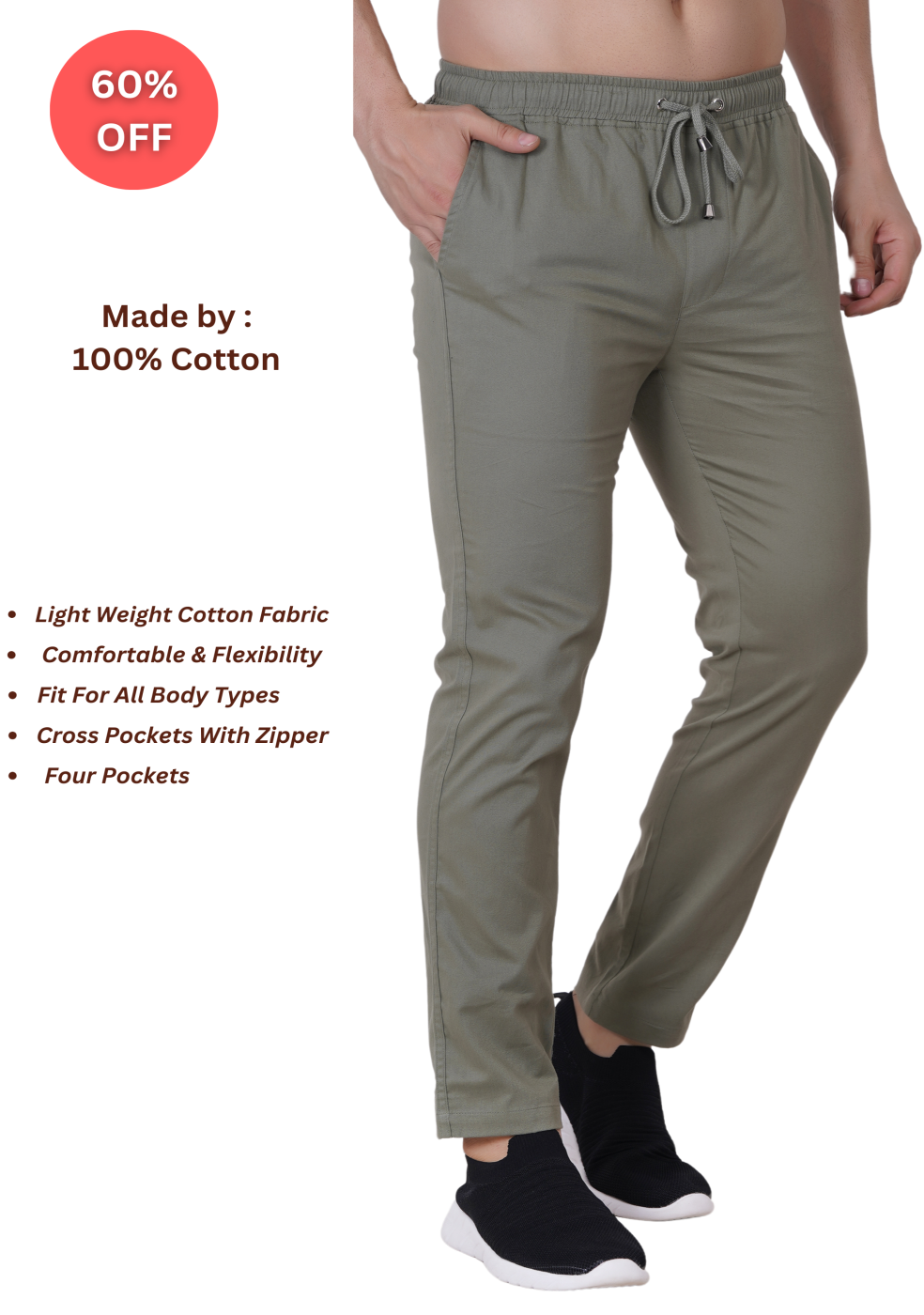 Mid-Rise Cargo Pants Six Pockets
