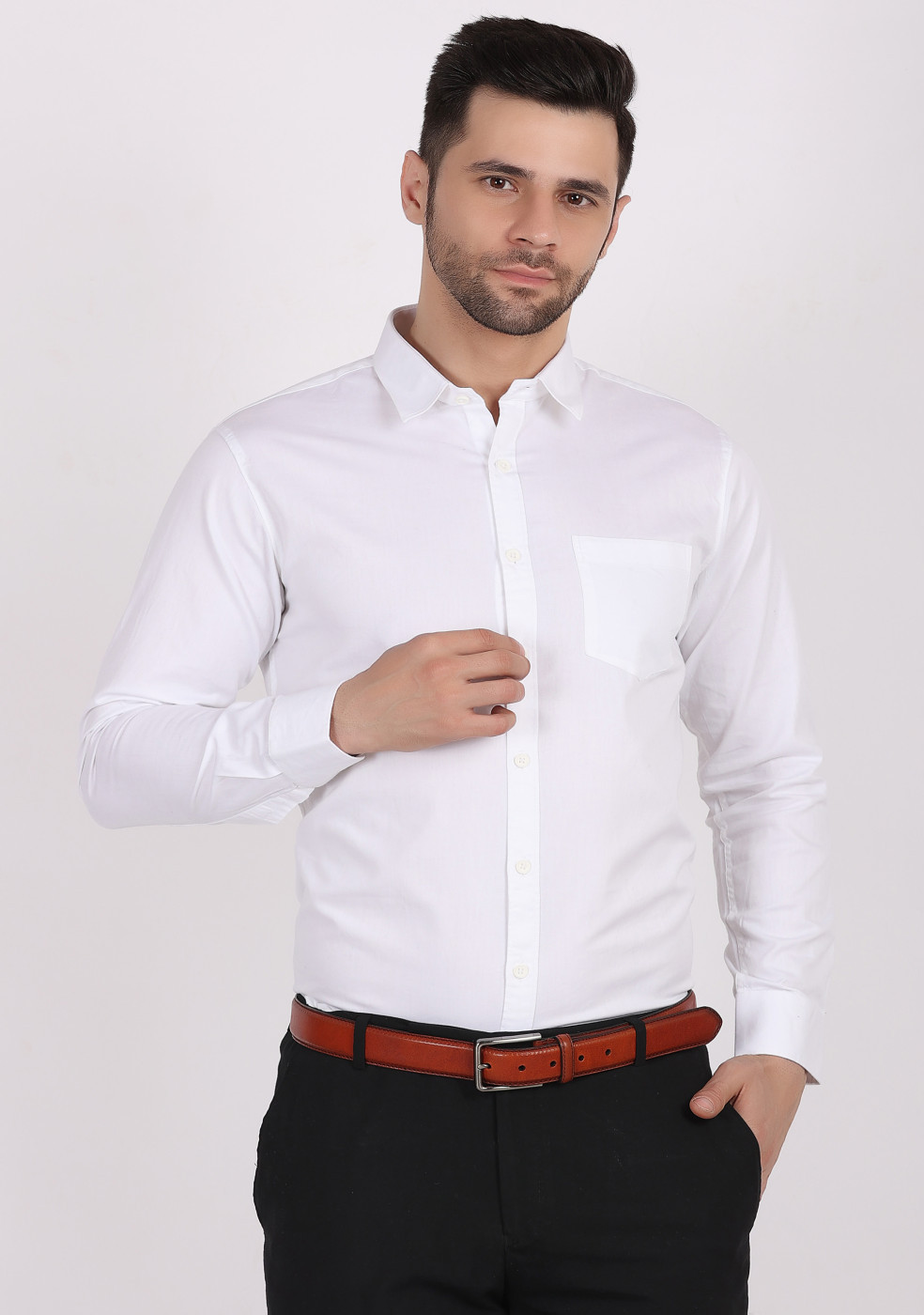 Pure Cotton White Shirt For Men