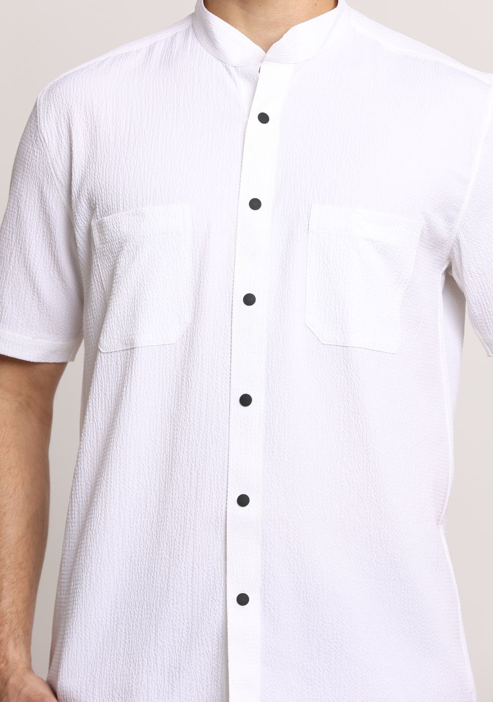 Half Sleeve Chinese Collar Shirt for Men's