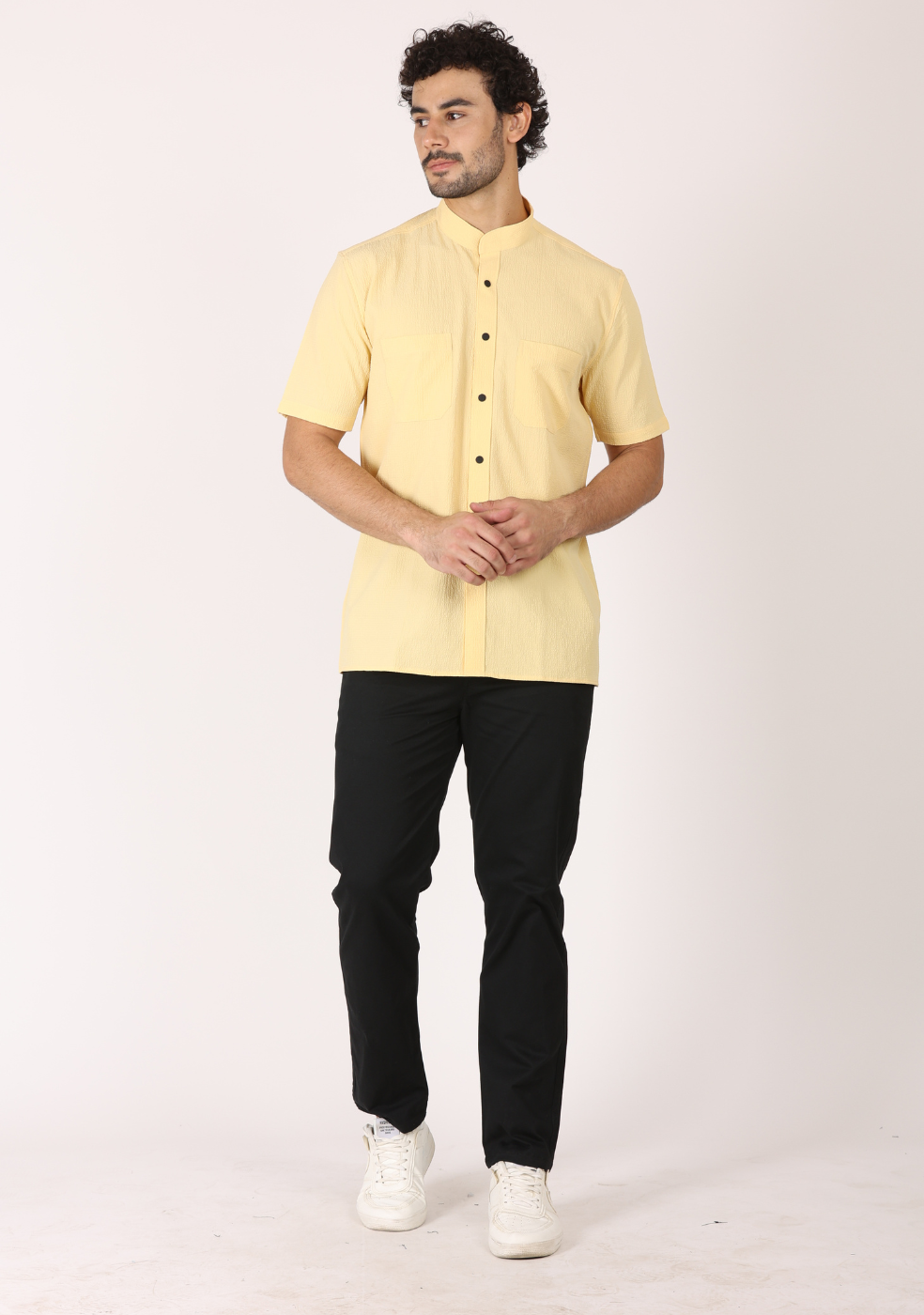 Half Sleeve Chinese Collar Shirt for Men's