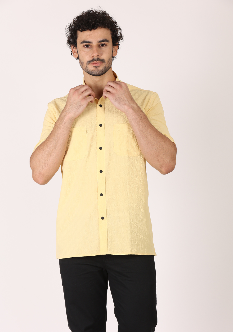 Half Sleeve Chinese Collar Shirt for Men's