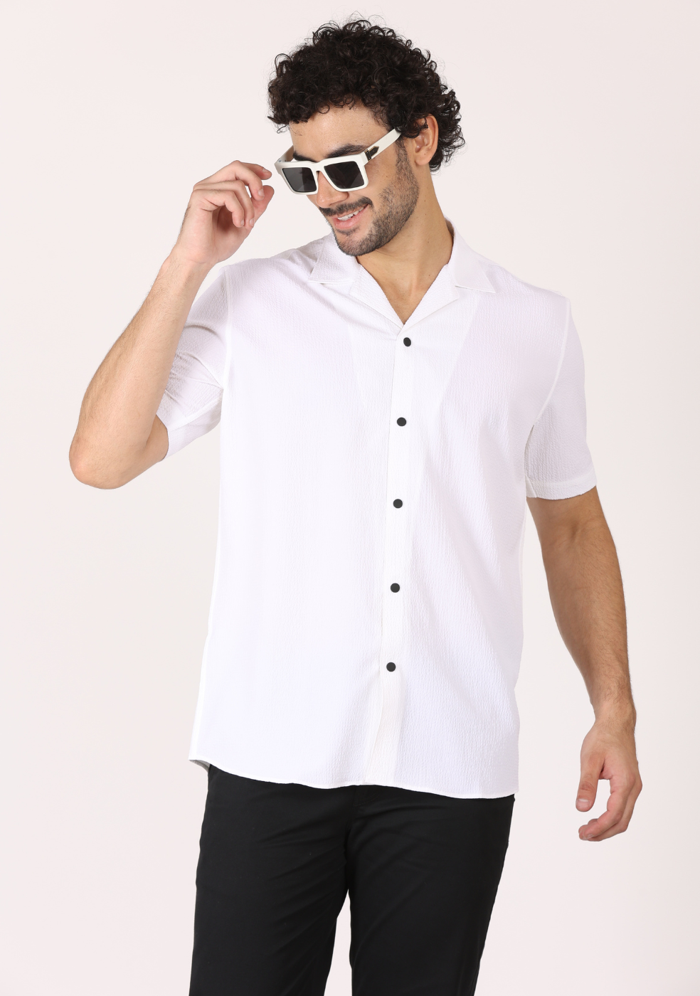 Half Sleeve Safari Collar Shirt for Men's
