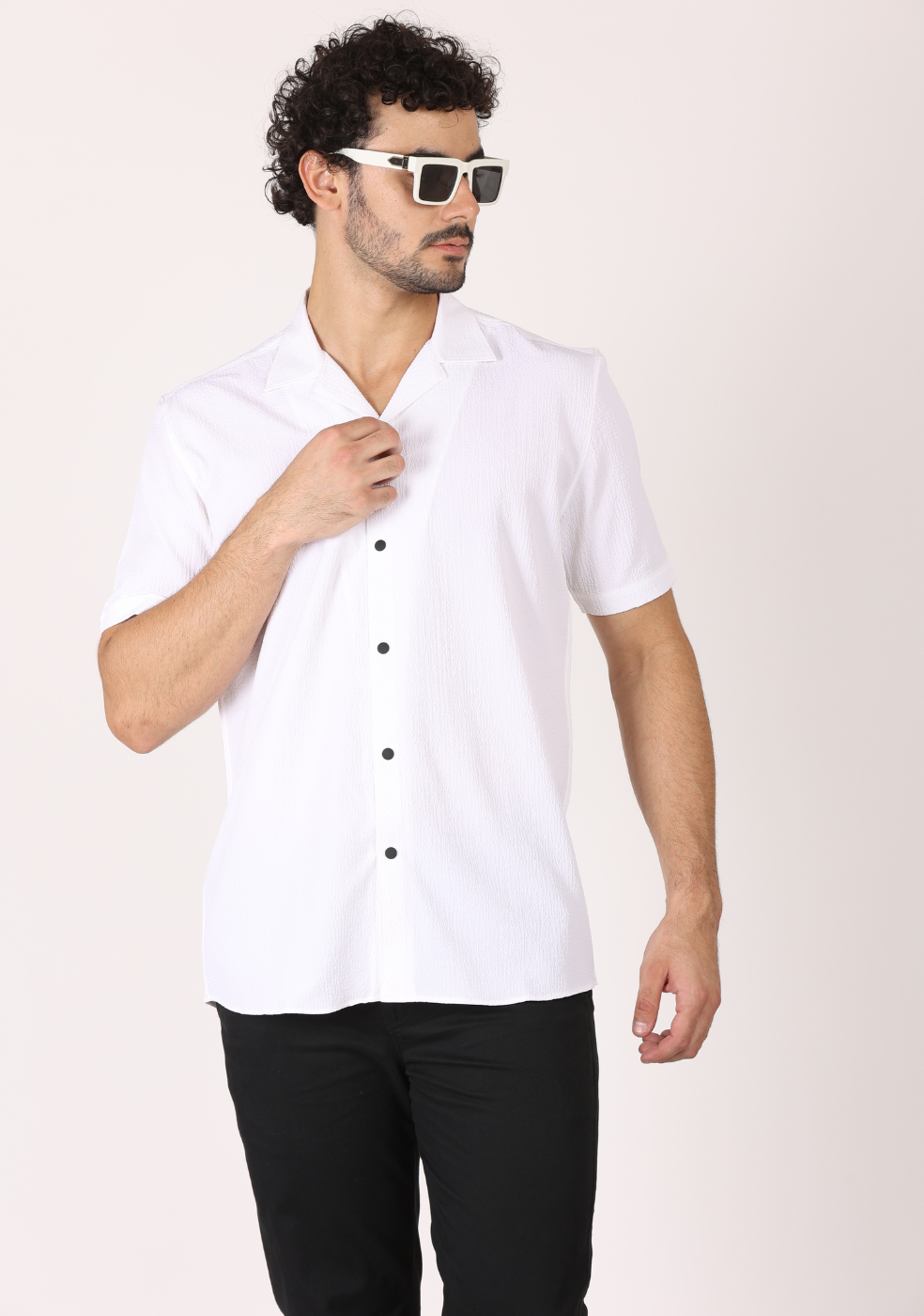 Half Sleeve Safari Collar Shirt for Men's