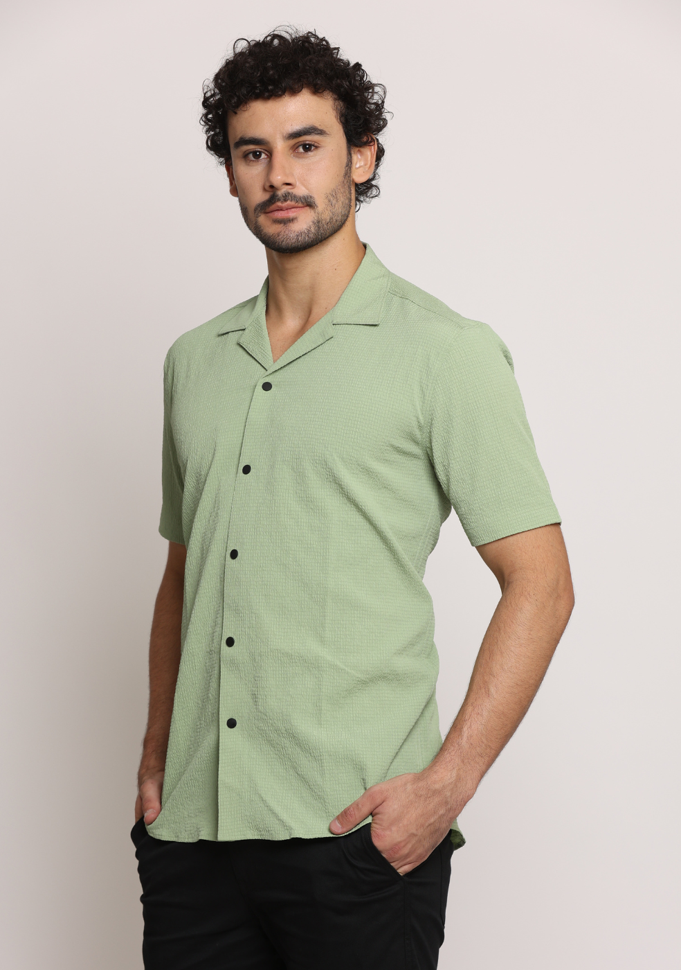 Half Sleeve Safari Collar Shirt for Men's