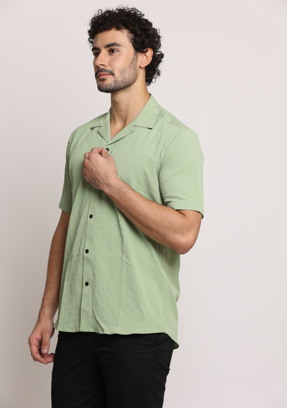 Half Sleeve Safari Collar Shirt for Men's