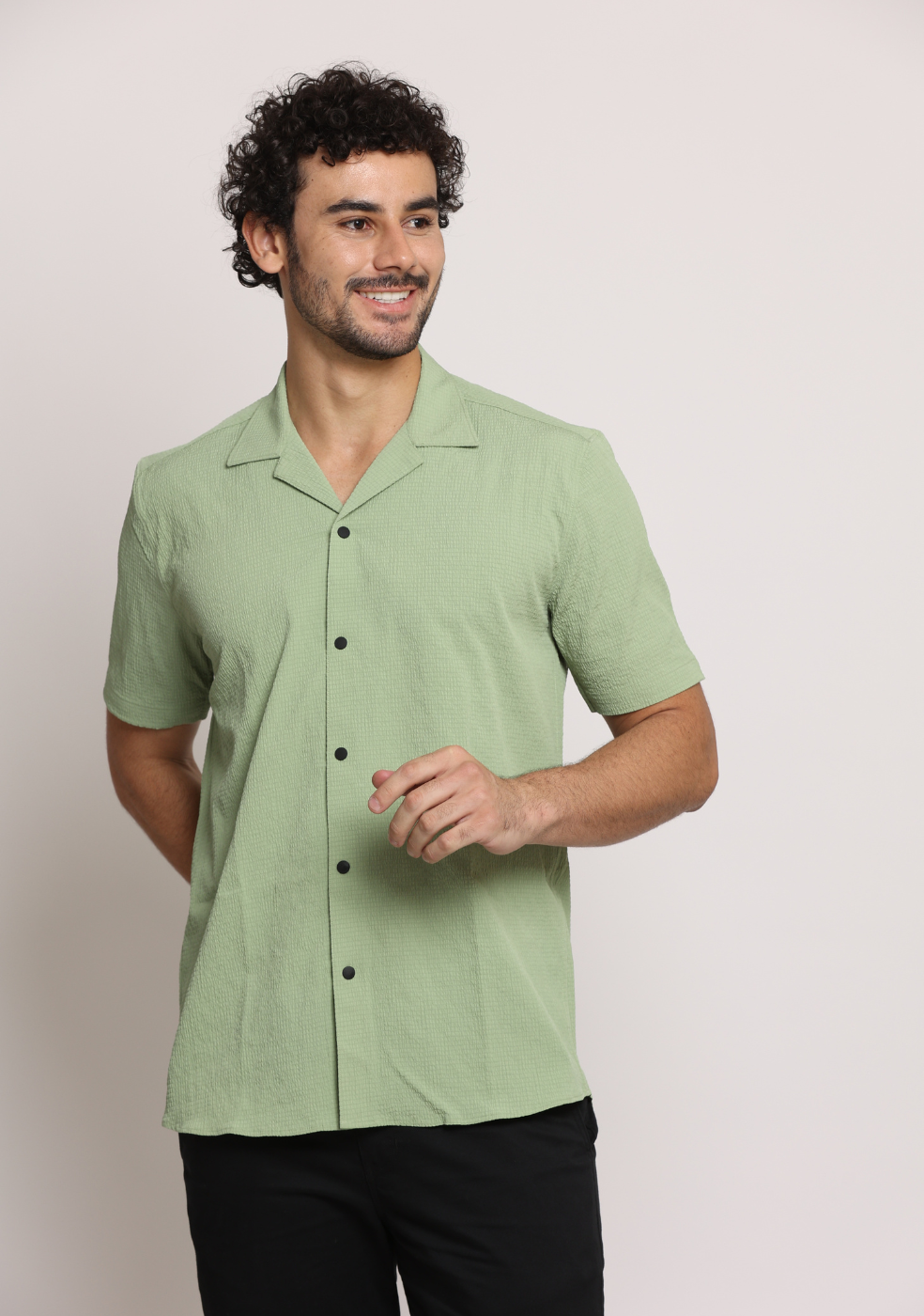 Half Sleeve Safari Collar Shirt for Men's