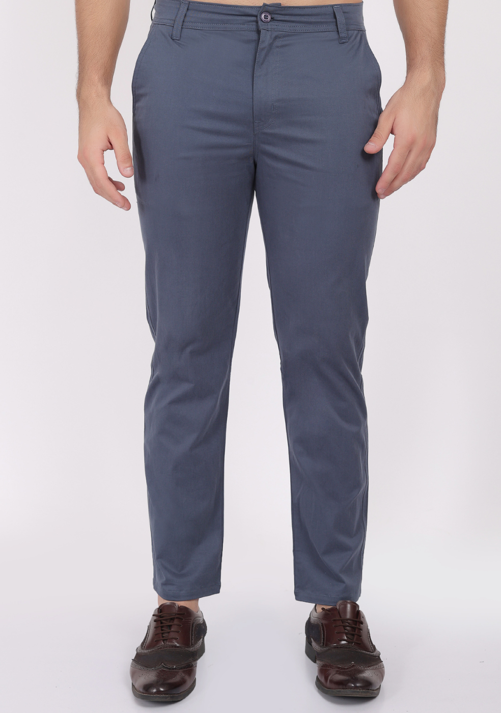 Men Regular Fit Pure Cotton Trousers