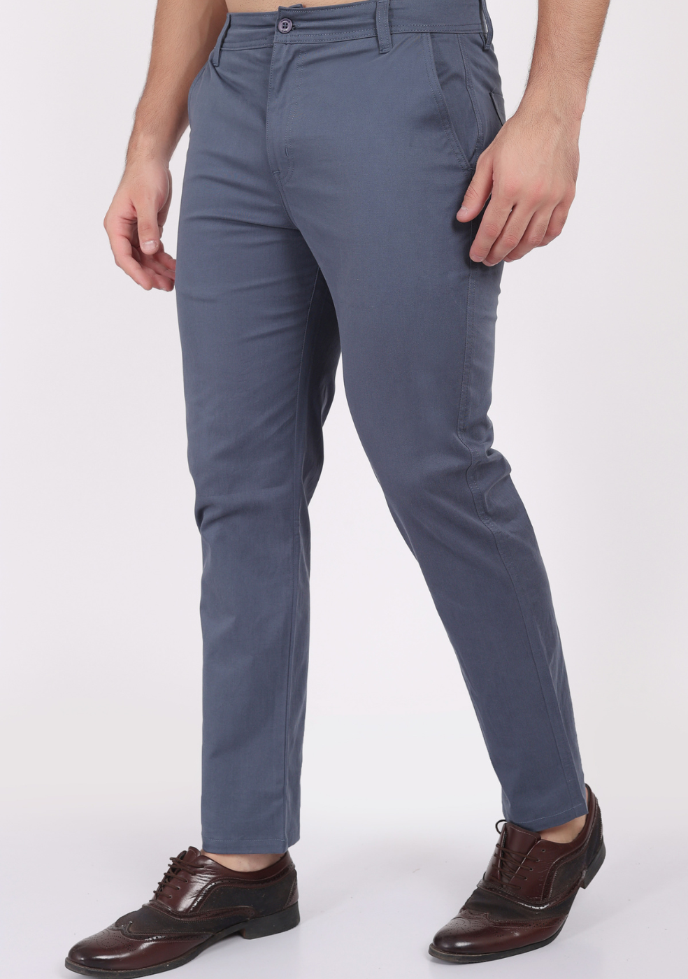 Men Regular Fit Pure Cotton Trousers