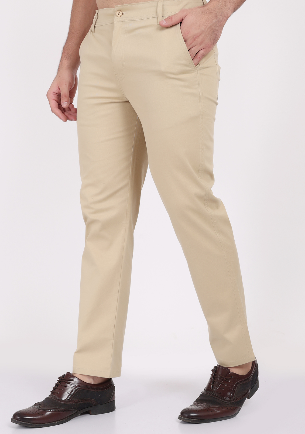 Men Regular Fit Pure Cotton Trousers