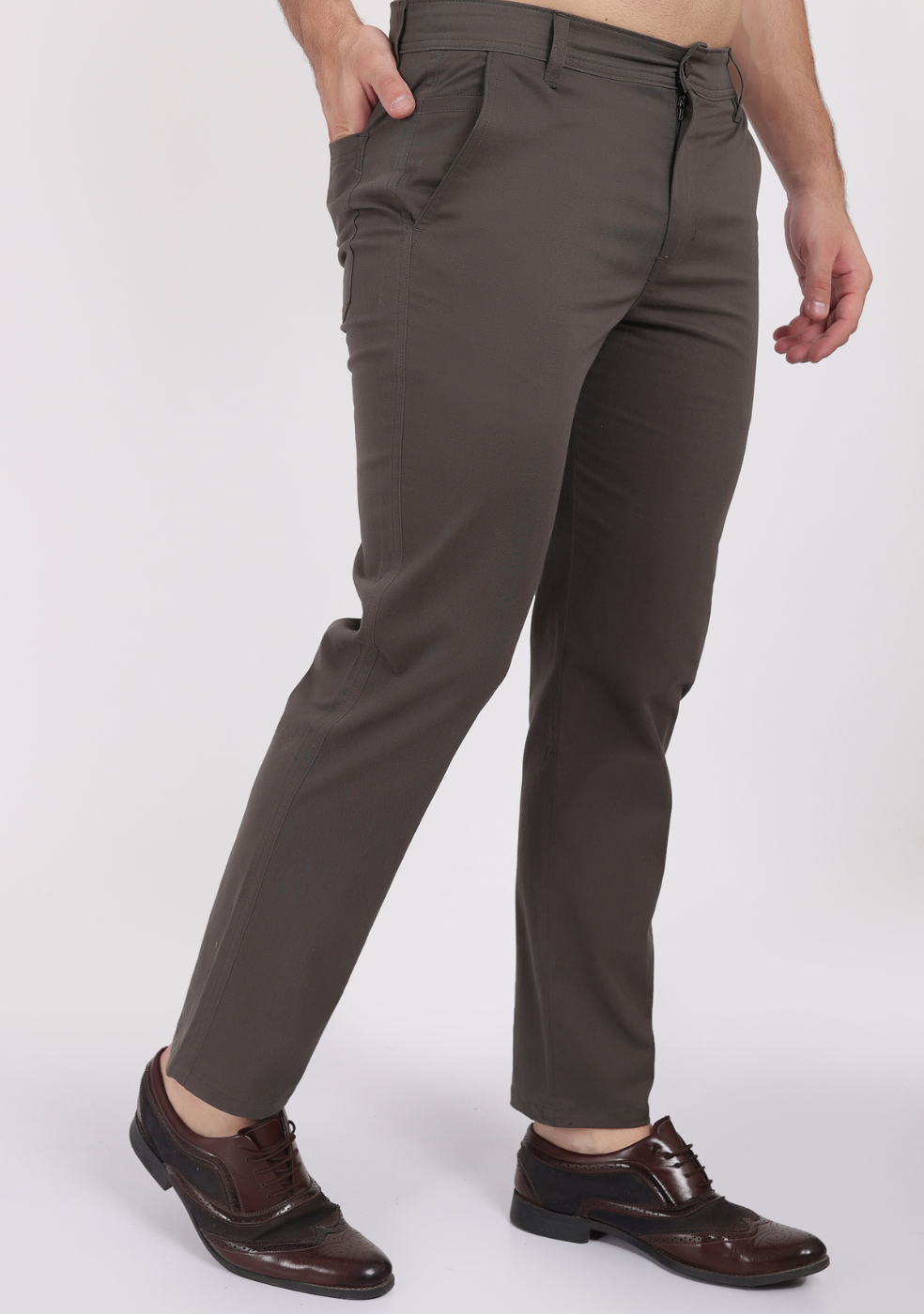 Men Regular Fit Pure Cotton Trousers