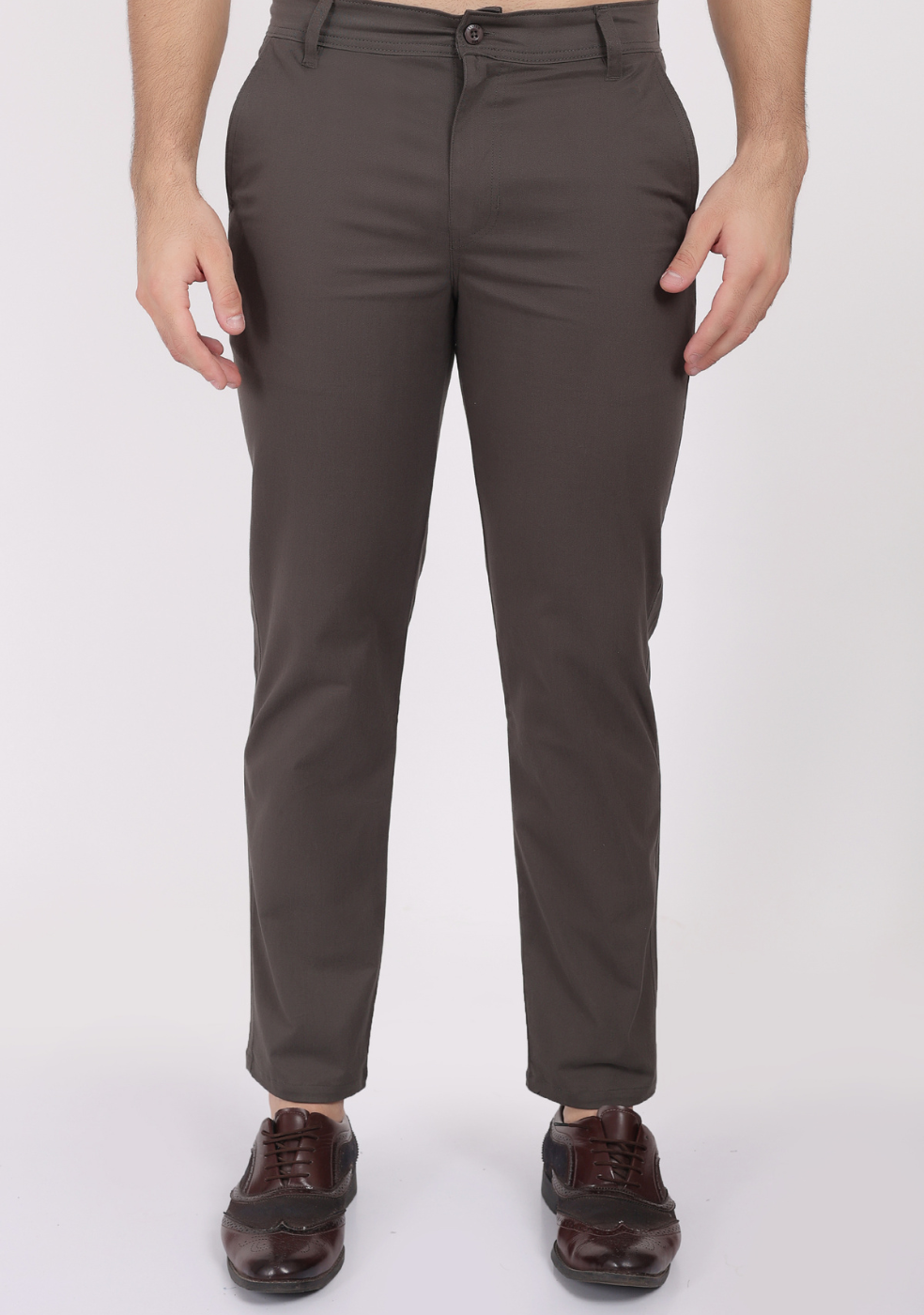 Men Regular Fit Pure Cotton Trousers