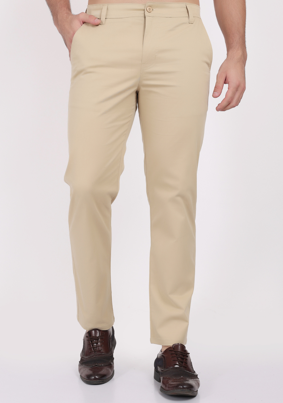 Men Regular Fit Pure Cotton Trousers