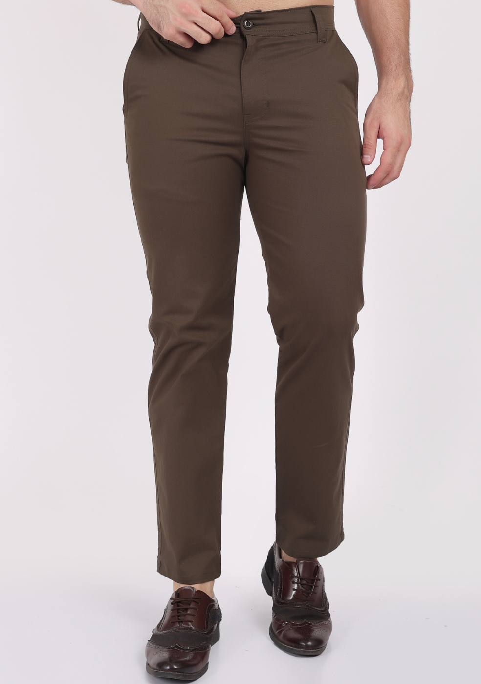 Men Regular Fit Pure Cotton Trousers