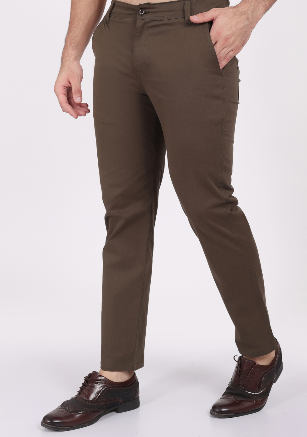 Men Regular Fit Pure Cotton Trousers