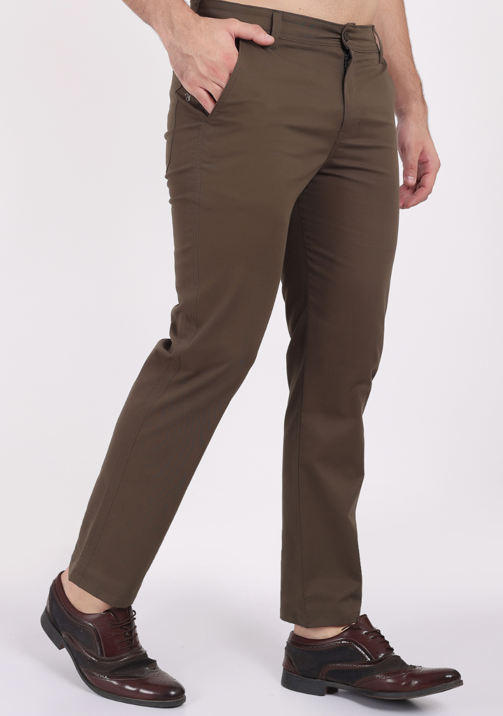 Men Regular Fit Pure Cotton Trousers