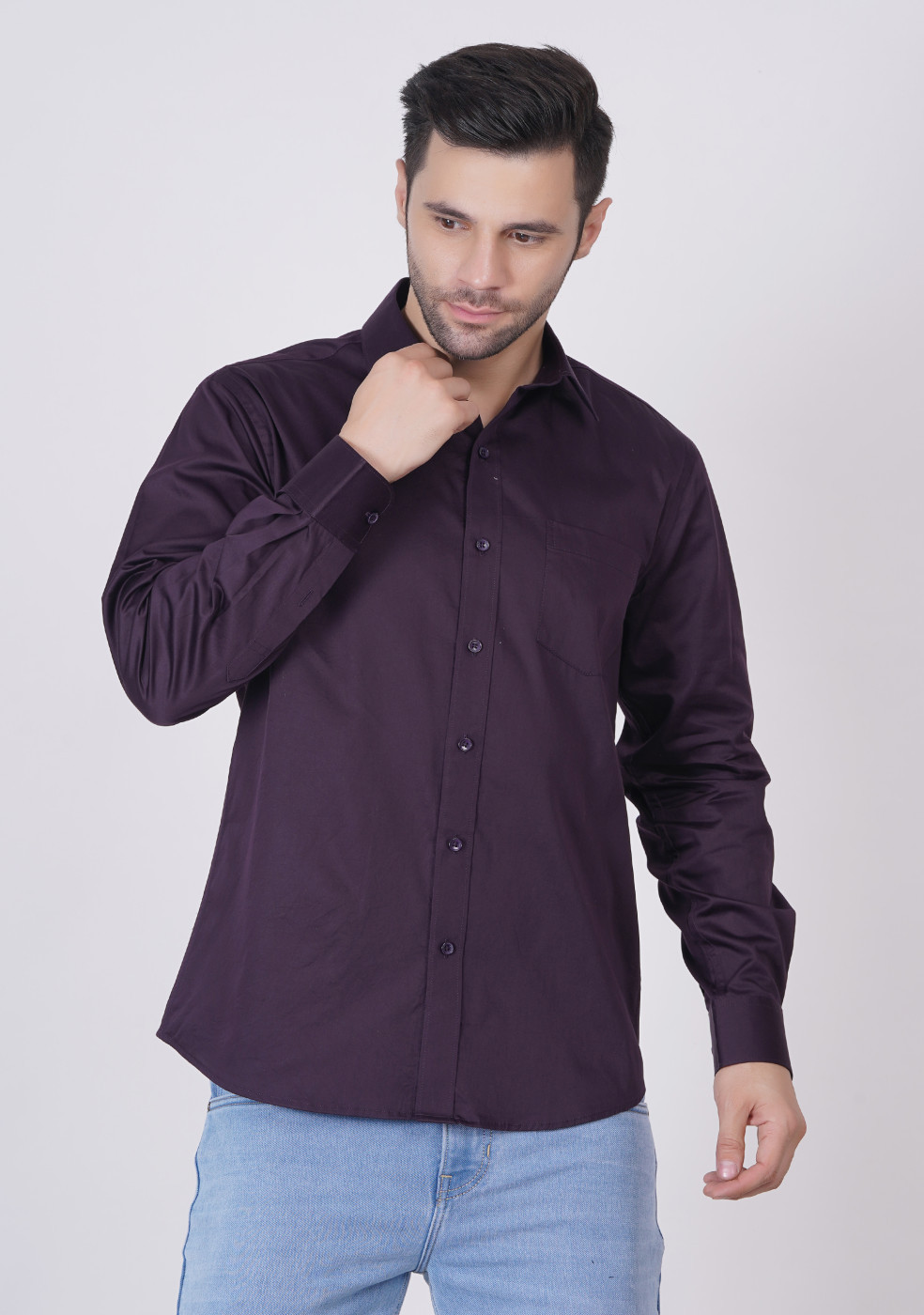 Men Formal Shirt Premium Cotton  Satin Fabric