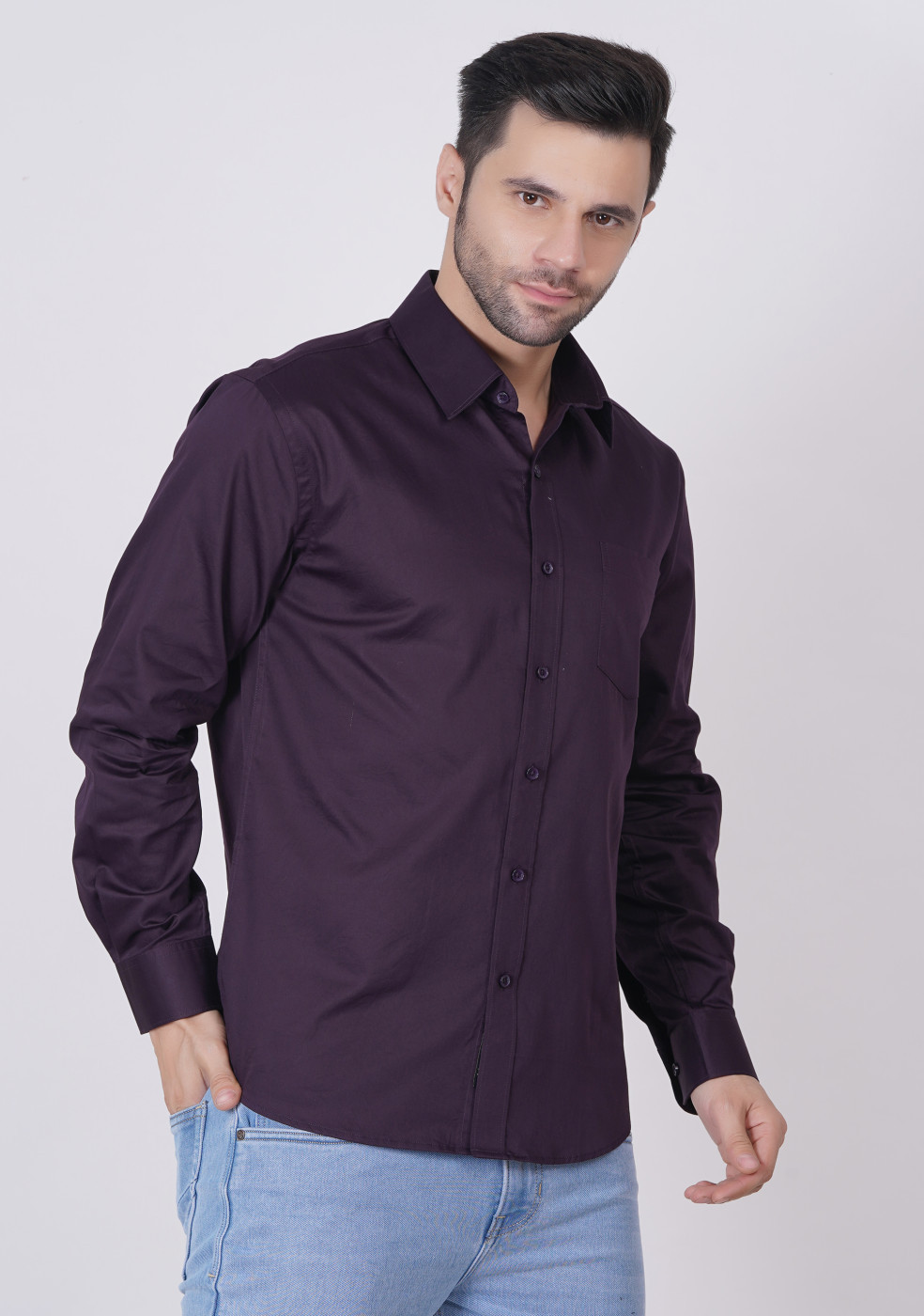 Men Formal Shirt Premium Cotton  Satin Fabric