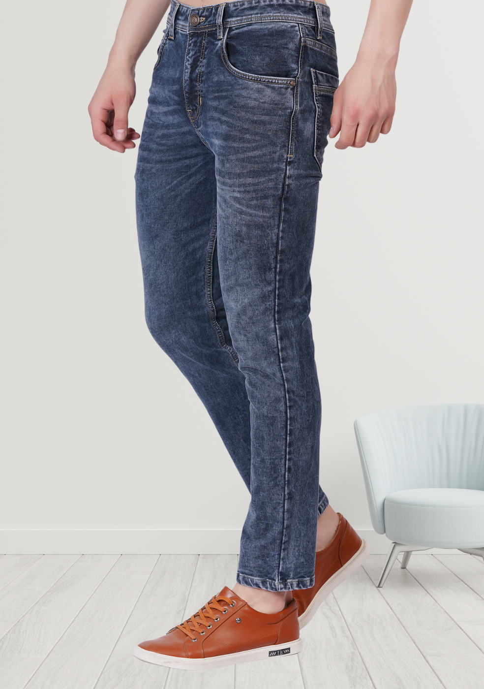 Men Gray Denim Jeans