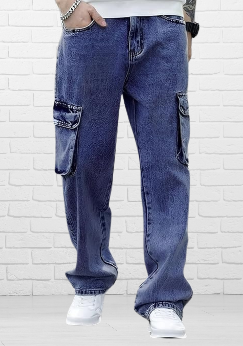 Men Cargo Pants Denim