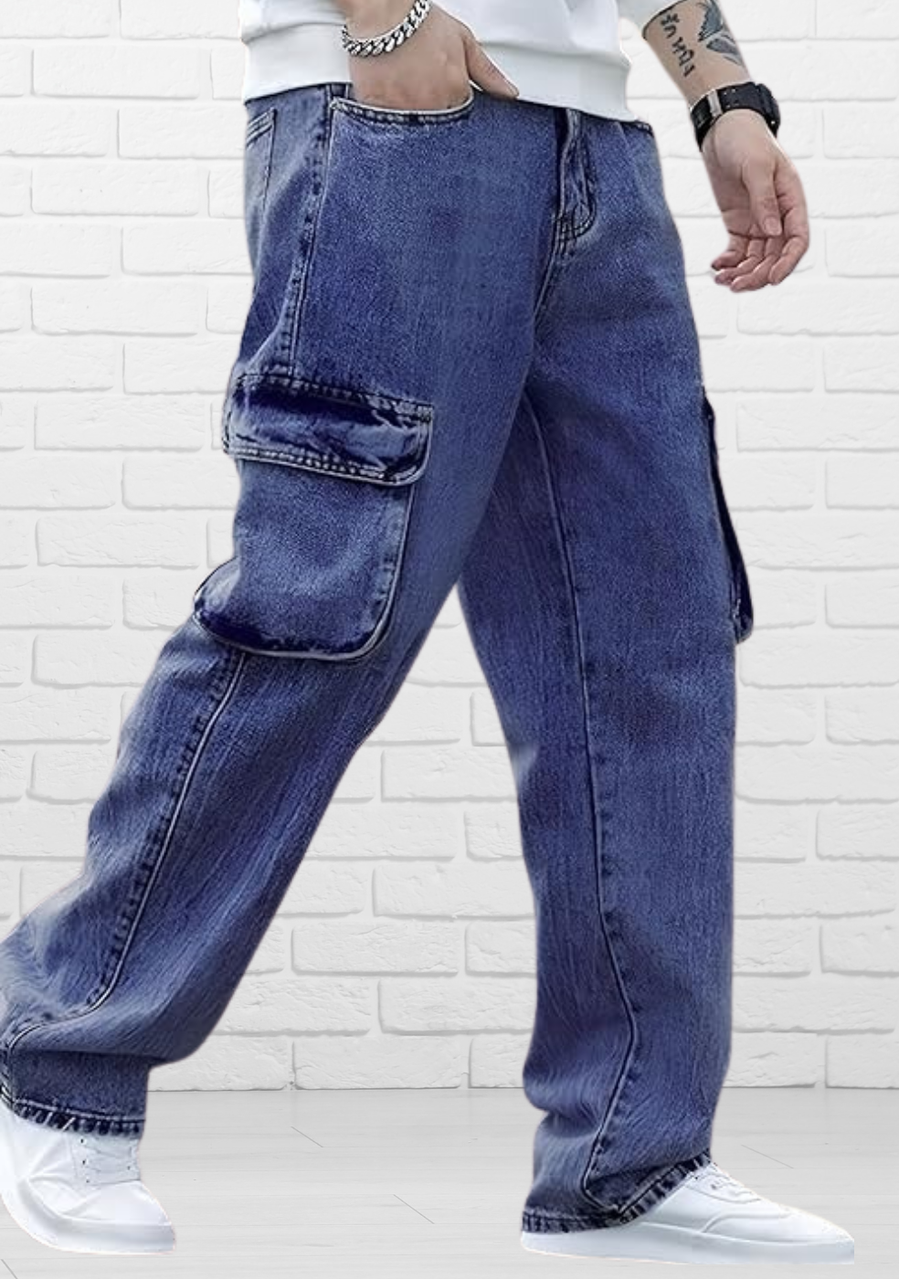 Men Cargo Pants Denim