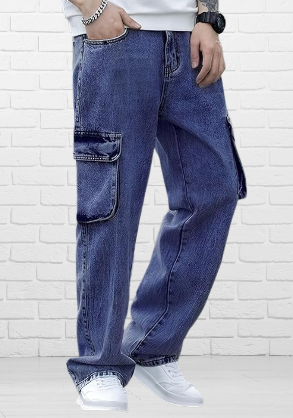 Men Cargo Pants Denim