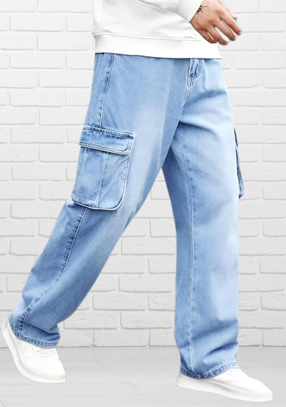 Men Cargo Pants Denim