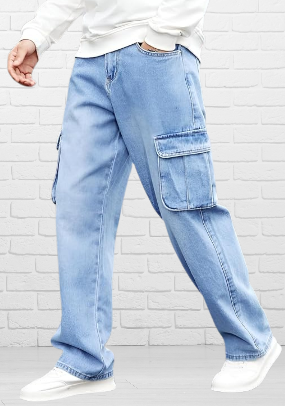 Men Cargo Pants Denim